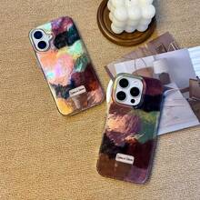 Funda para phone 13, 14, 15 y 16. Funda de alta calidad con exquisito diseño multicolor de corazón de terciopelo y textura brillante tipo glaciar. Compatible con phone 13, 14, 15 y 16 Pro - Blanco - Ver 4