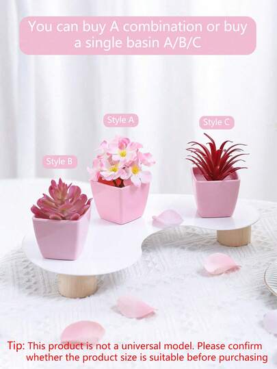 Juego de 1 pieza/3 piezas de plantas artificiales en maceta - Decoración moderna para el hogar con plantas de plástico, adecuado para el Día de San Valentín, fiesta de propuesta, adorno de escritorio, Día de San Valentín, regalos de cumpleaños, graduación, decoración de jardín, plantas de exterior, jardinería, flores artificiales