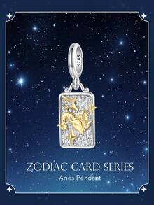 WOSTU WOSTU 1 buc pandantiv constelație din argint 925 în două tonuri, 12 mărgele zodiacale pentru colier, cadou de ziua de naștere DIY, accesorii de bijuterii