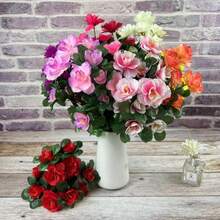6 Bundles Artificial Faux Rhododendron Flowers, Artificial Flowers Silk Flowers Rhododendron Arrangement Wedding Table Centerpiece Table Centerpieces For Dining Room For Home Wedding Party Decor Gifts For Women - XR - View 3