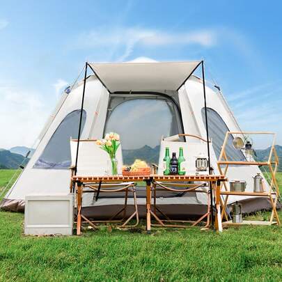 Spacious And Lightweight Hexagonal Camping Tent, Fully Automatic Quick-Opening Portable Tent, Installation-Free Dome Outdoor Tent Outdoor Tent