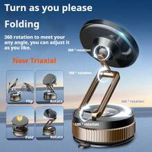 Soporte magnético para teléfono con ventosa de succión manual 2025 nuevo, aplicable para fotografía de escritorio/selfie en el espejo/refrigerador y otras superficies lisas, adecuado para 15/Pro/iPad, de doble uso para conducción en automóvil y oficina, material ABS, se adapta a la rejilla de ventilación del automóvil y la consola central - Multicolor - Ver 10