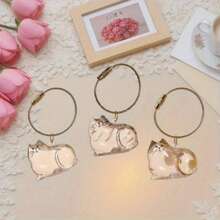 1/3/6pcs Cat Hair Storage Transparent Capsule, Cat Hair Collection Box, Charm Gashapon, Keychain Pendant, Pet Hair Storage Capsule