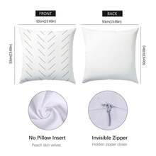 6 件简约灰白几何“家”装饰枕套，单面印花毛绒面料，45*45/50*50/40*40 厘米靠垫套适用于现代客厅沙发装饰、礼物、派对装饰 - 6pc-灰色 - 查看 5