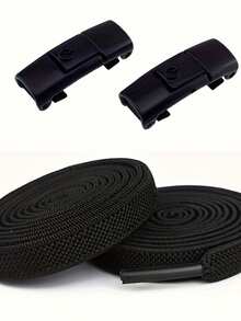 2PCS Set Of 39.37 Inch Corrugated Sports Shoelaces, Lightweight, Woven, Solid Color, Adjustable, Including 2 Shoelaces And 2 Buckles, Hand Washed