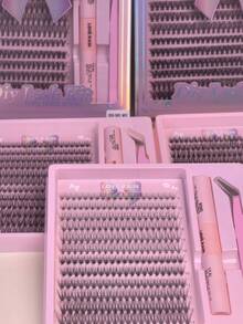 240 Kit extensão de cílios tufinho Lash iniciante diy -MIX 9-14MM - Preto - Visão 5