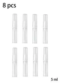 5毫升液体粉底瓶，真空抗氧化鸭嘴式便携旅行装乳液面霜笔，透明旋转笔，灰色砂纸指甲锉双面摩擦条，化妆唇彩容器涂抹器睫毛增长液管，化妆唇彩涂抹器，睫毛增长精华液管 - 無色 - 查看 12