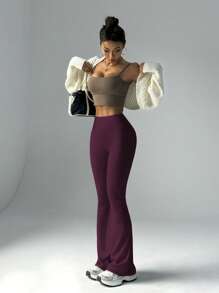 FWH Sculpting High Waist,Booty-Lifting Design,Flared Leg Movement,#Athleisurechic #Retroflare #Worktoworkflow,High-Waisted Flared Yoga Pants,Tummy Control Workout Leggings,Outdoor Booty-Lifting Pants,Office-To-Hiking Flare Trousers,Outdoor & Active Wear,High-Waisted Tummy-Control Flared Yoga Pants For Women Tights