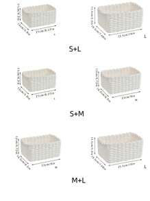 Handgeflochtenes Aufbewahrungskorb Set mit 1 oder 3 Stücke, Papierseile Material Aufbewahrungskorb, für Heim-Organisation und Lagerung, geeignet für Wohnzimmer, Schlafzimmer, Küchenschrank und Büro, Heim-Dekoration, Landhausstil-Dekoration (Klein + Mittel + Groß), Regalkörbe
