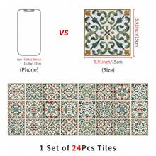 24PCS- Nordic Home Tile, Self-Adhesive Wall Stickers, Kitchen Bathroom Bedroom Living Room Dining Room, Waterproof, Oil And Moisture Proof, Decorative Tile Stickers, Wall Renovation Floor Stickers For Home Decor