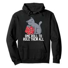 RPG Gaming D20 Tabletop Games Funny RPG Gamer Pullover Hoodie, Men's Hooded Sweatshirt - Lightweight & Ultra-Comfortable, Essential For Daily Strolls, Travel & Outdoor Activities! - 黑色 - 查看 1