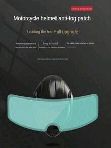 1pc Motorcycle Helmet Rainproof Sticker Film, High Definition - Blue - View 8