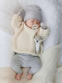 4Sets Newborn Hospital Hat Baby Hat And Anti Scratch Mittens Set For 0-3 Months Newborn Baby Girls Essentials Bonnet Infant Beanie Caps And Gloves Casual Everyday Hat - 彩色 - 查看 3