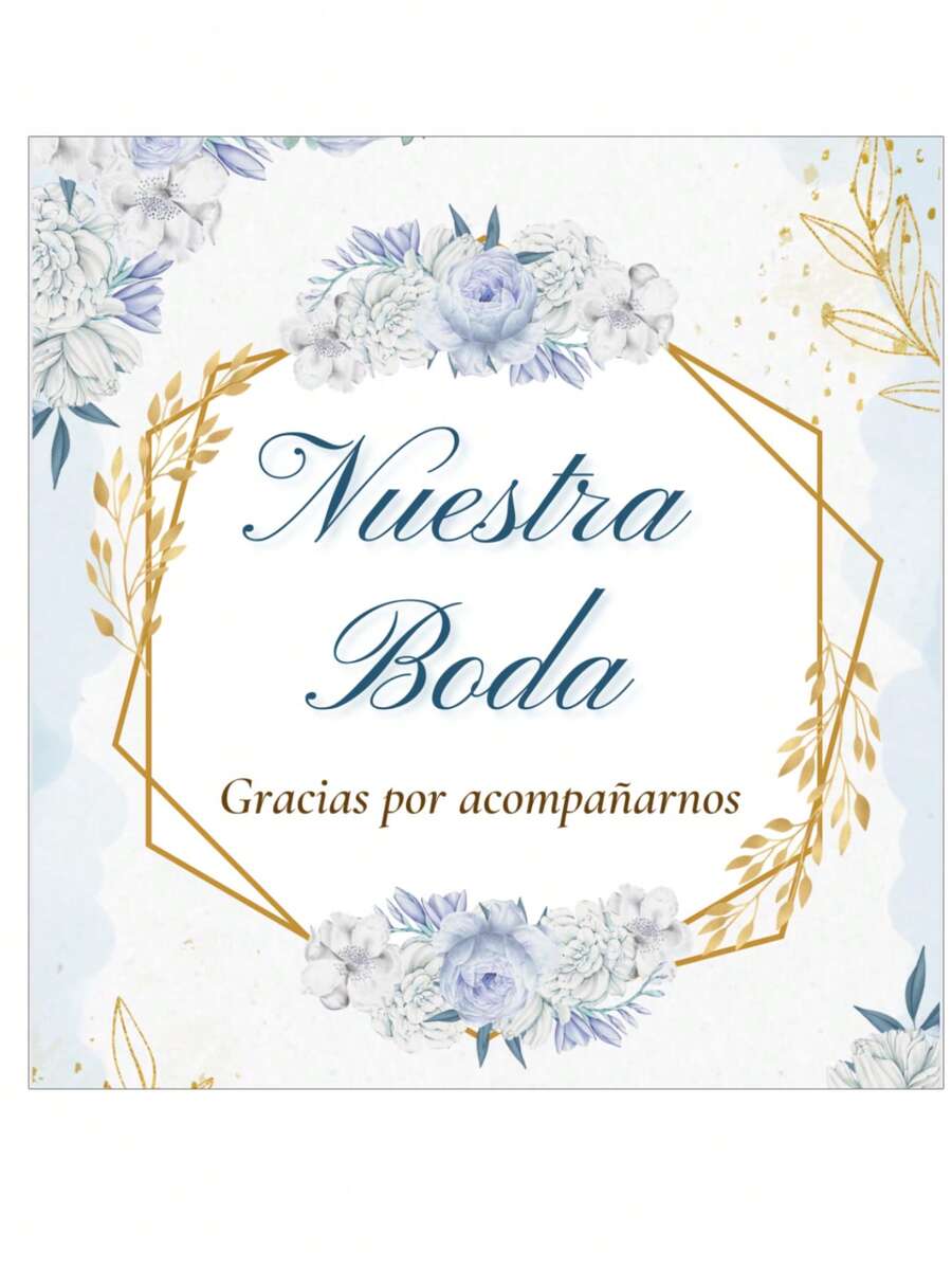 72/90 stikers para boda etiqueta gracias por venir/ acompañarnos - Azul Cadete - Ver 1