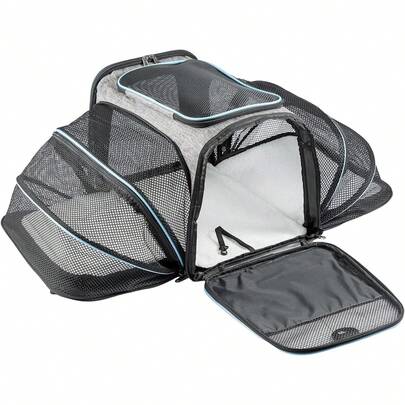 Airline Approved Soft-Sided Pet Carrier – Expandable & Foldable Cat Travel Bag With Fleece Cushion