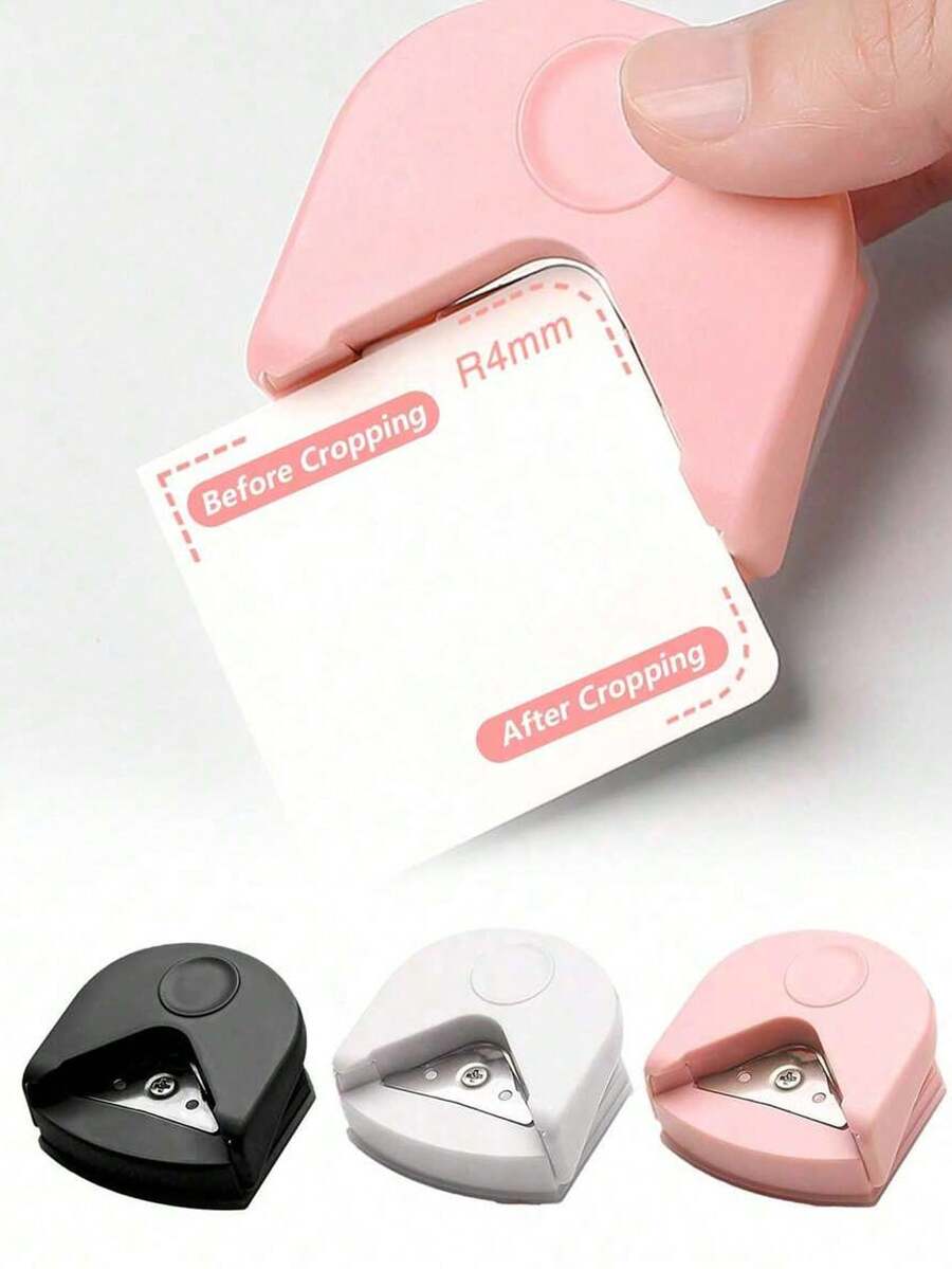 1pc R4 Corner Punch, Portable Paper Trimmer And Cutter, Suitable For DIY Card, Photo Cutting, Scrapbooking, R4 Corner Rounding, Card Paper Photo Rounding, Plastic Film Rounding, Card Straight And Sharp Angle Cutting - Multicolor - View 1