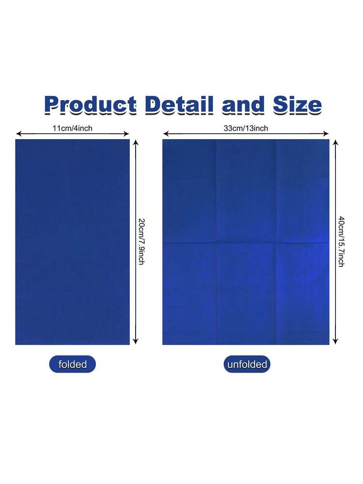 20 件/40 件/60 件/套双层柔软长方形海军蓝色纯色图案餐巾，展开尺寸为 33 厘米 X 40 厘米，适用于派对午餐、客用毛巾、装饰纸、生日装饰、结婚周年纪念、毕业派对装饰 - 彩色 - 查看 3