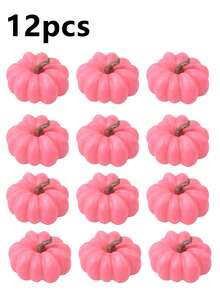 12/6/1 件粉色人造南瓜、假泡沫南瓜、迷你人造丰收南瓜、人造植物，适用于秋季装饰、万圣节装饰、房间装饰、家居装饰、卧室装饰、户外装饰、厨房装饰、毕业装饰、圣诞节装饰品、户外露台装饰、DIY、房间装饰美学、婚礼装饰、桌面装饰秋季装饰 - 彩色 - 查看 11