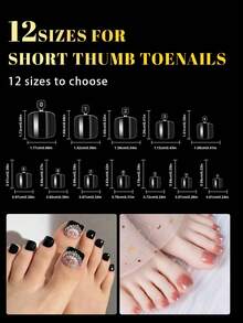 240 pièces de faux ongles d'orteil transparents et givrés, embouts d'ongles acryliques couvrant complètement, accessoires de pédicure DIY, forme prédéfinie pour une application facile, finition de salon pour la décoration des ongles - Transparent - Voir 7