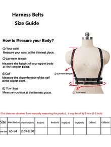 Leather Wide Belt,Punk Fashion Harness Belts, Accessories For Party Dating Leather Harness Belt For Women - Black - View 7