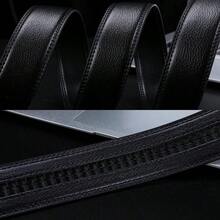 Men Genuine Leather Belts Designers Belts For Men Luxury Business Fashion Work Jeans Dress Belt, Perfect Accessory For Business And Casual Occasions - 黑色 - 查看 4