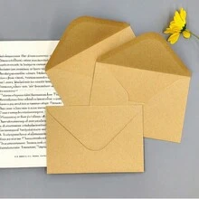 100 piezas de sobres de papel kraft en blanco de estilo minimalista, bolsillos rectangulares para oficina, invitaciones, invitaciones comerciales occidentales, bolsas de regalo para postales, envíos, carpetas, envoltorios de regalo, cartas de agradecimiento, sobres para cartas manuscritas