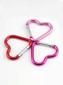 心形登山扣，铝制弹簧钩夹钥匙扣，钓鱼用自动锁定钥匙扣夹，心形铝制弹簧钩夹钥匙扣，徒步旅行、旅行、居家、跑步、冒险和露营登山扣 - 彩色 - 查看 44