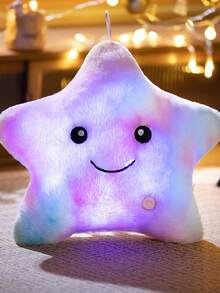 24厘米/9.4英寸彩色夜光星星枕头毛绒玩具星星填充动物毛绒玩具（不含电池）装饰创意礼物儿童生日派对装饰品新年家居女孩房间装饰感恩节 - 彩色 - 查看 7