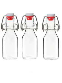 5/3/2/1pcs/2oz Glass Juice Bottle Set - Mini Glass Bottles With Shaker Lids, Suitable For Homemade Beverages, Extracts, Candies, Crafts And Party Decorations, Refillable, Travel Accessories - Clear - View 11