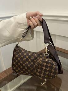 Bộ 2 túi đeo chéo họa tiết hình học phối màu thời trang - Nhiều màu - Xem 5