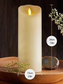 1 Peça Luz de Vela Sem Chama Cintilante a LED (Baterias Não Inclusas), Decoração de Vela de Cera Artificial com Brilho Quente, Adequada para Natal, Halloween, Dia dos Namorados, Casamento, Aniversário, Decoração de Quarto, Alimentada por Bateria