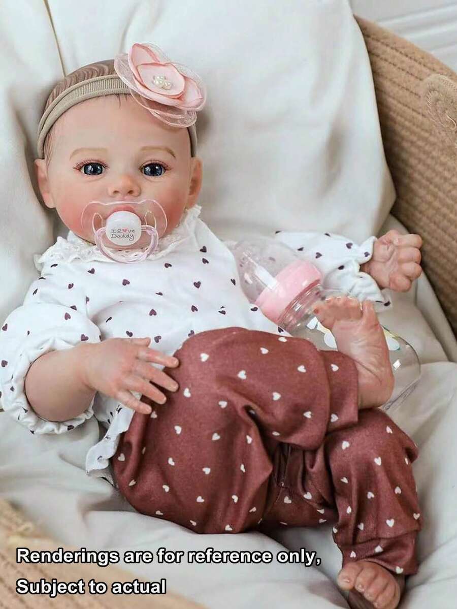 逼真重生婴儿娃娃，全乙烯基身体，18 英寸，栩栩如生，看起来像真实新生婴儿娃娃，解剖学上正确的玩具