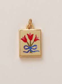 1 件夏季时尚 INS 可爱简约蝴蝶花朵月亮 DIY 吊坠，镀 18K 金，不易氧化，适合老婆妈妈自由搭配。