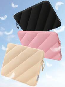 SENLASI SENLASI Puffy Protective Laptop Sleeve 13.5 14 15 16 Inch,Laptop Bag Compatible With Macbook Air 13 15 M1 M2 2012-2023, Pro 13 14 15 2010-2022,14-16 Chromebook Surface Notebook,Soft Fluffy Inner Lining, Waterproof Laptop Case,Beige Black Pink