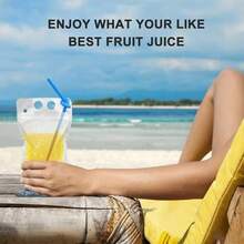 100 bolsas verticales para bebidas congelables con sello, 500 ml, para envasado de alimentos y bebidas - transparente - Ver 6