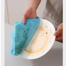 6 pièces/Paquet de super chiffons de nettoyage en microfibre, épaisses serviettes de cuisine, chiffons multi-usages pour la maison, la table, le nettoyage de la voiture, couleurs aléatoires