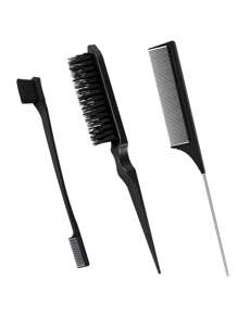 Conjunto De 3 Piezas De Herramientas De Peluquería Para Peinados, Que Incluye Cepillo Cardador, 3 Peines De Colores Para Teñir El Cabello, Cepillo De Cejas, Peine De Cola, Cepillo De Modelado Para Pelucas Y Conjunto De Herramientas Para Estilo De Cabello