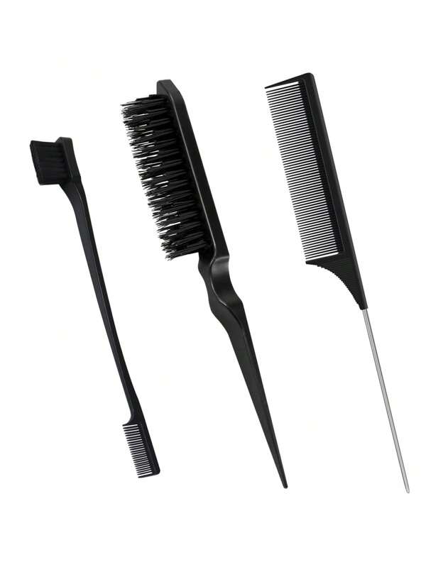 Conjunto De 3 Piezas De Herramientas De Peluquería Para Peinados, Que Incluye Cepillo Cardador, 3 Peines De Colores Para Teñir El Cabello, Cepillo De Cejas, Peine De Cola, Cepillo De Modelado Para Pelucas Y Conjunto De Herramientas Para Estilo De Cabello