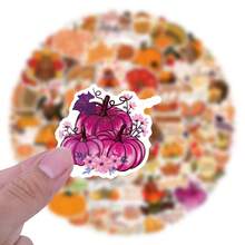 114Pcs Thanksgiving Stickers Vinyl Stickers Scrapbook, Journaling, Laptop, Bumper, Skateboard, Water Bottles, Computer, Phone, Cartoon, Hard Hat, Car Stickers - Multicolor - View 5