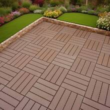 44/27-Pack 12"X12" Interlocking Deck Tiles, Plastic Waterproof Outdoor Flooring For Patio, Pool, Backyard, Balcony – All-Weather - Brown - View 1