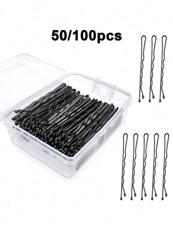 50/100 szt. damskich, solidnych, casualowych spinek do włosów, do codziennego użytku, spinki do włosów antypoślizgowe, spinki do włosów dla kobiet, akcesoria do włosów, hurtowe spinki do włosów do salonów fryzjerskich, minimalistyczne akcesoria do stylizacji włosów, niewidoczne spinki do włosów z falami do wszystkich rodzajów włosów, spinki do włosów, klamry do włosów, spinki do włosów, akcesoria szkolne