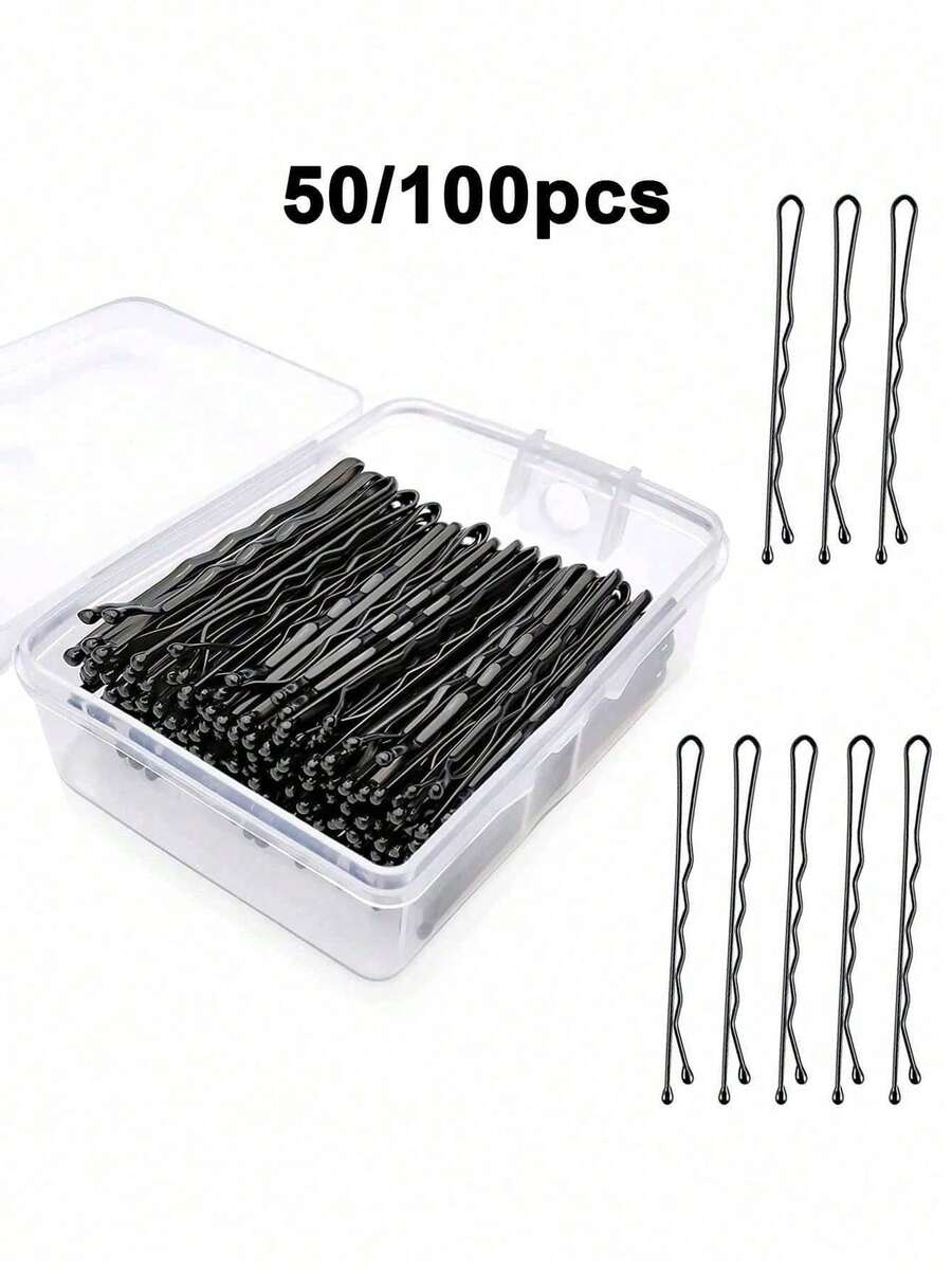 50/100 chiếc kẹp tóc nữ màu trơn, kiểu dáng thường ngày, kẹp tóc chống trượt, kẹp tóc cho nữ, phụ kiện tóc, kẹp tóc số lượng lớn cho tiệm làm tóc, phụ kiện tạo kiểu tóc tối giản, kẹp tóc sóng vô hình cho mọi loại tóc, kẹp càng cua, kẹp tóc, kẹp tóc cài, kẹp tóc, đồ dùng học tập, phụ kiện đội đầu - màu đen - Xem 1
