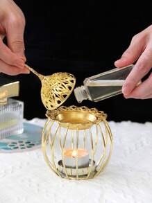 1pc Flower Design Candle Holder Gifts Birthday Graduation - Gold - View 13