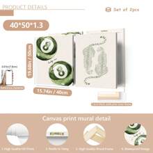 2 Stücke/Set ungerahmte grüne Gepard Glückszahl 8 Billard Y2K Preppy Kunstplakate ästhetische kleine Raumdekoration bunte Leinwanddrucke minimalistische Wandkunst für Studentenwohnheime, Studentenappartements, Wohnzimmer, Schlafzimmer, moderne Wohndekoration, Poster, Wandkunst, Raumdekoration, Herbst, Halloween, modern, Zitate (optionaler Rahmen)