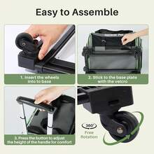 Pet Carrier With Wheels - 6-Sided Breathable Mesh, Expandable Extra Large Space, Portable, Airline Approved For Cats & Small Dogs Under 15lb