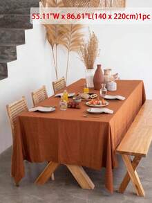 1/24pcs Halloween Solid Color Linen-Like Table Cloth, Modern Minimalist Nordic Style Home Textile Dining Table Mat - Orange - View 10