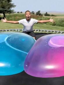 2 piezas de globos inflables extra grandes, se pueden inflar o llenar de agua, bola de burbujas transparente rebotable, globo de agua jumbo, globo inflable jumbo con bomba - Multicolor - Ver 1