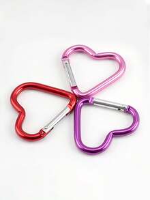 心形登山扣，铝制弹簧钩夹钥匙扣，钓鱼用自动锁定钥匙扣夹，心形铝制弹簧钩夹钥匙扣，徒步旅行、旅行、居家、跑步、冒险和露营登山扣 - 彩色 - 查看 46