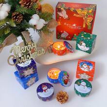 Set de 4 piezas de velas con aroma navideño, sin humo, elegante y romántico, adecuado para familia, iglesia, celebraciones estacionales, también muy adecuado como regalo para familiares y amigos.