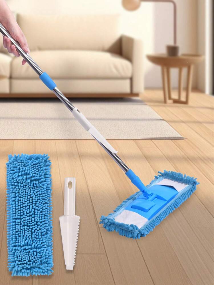 Professional Microfiber Wet Dry Mop - Clean Spills, Wipe Up Water, Dust Floors - Machine-Washable & Replaceable Pads ( Chenille), 51" Adjustable Handle For Hardwood Tile Laminate Marble - Home Kitchen Bathroom - Nhiều màu - Xem 2